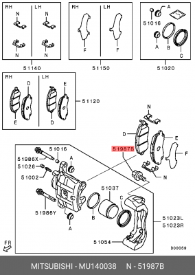 Болт MITSUBISHI крепления скобы суппорта OE MU140038 MITSUBISHI
