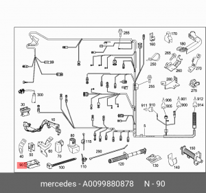 зажим  (хомут) A 009 988 08 78 MERCEDES BENZ
