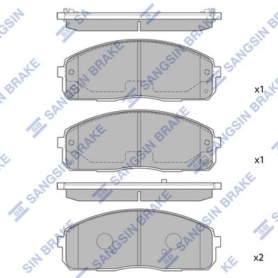 Колодки тормозные HYUNDAI Porter 2 передние (4шт.) SANGSIN SP1174 SANGSIN