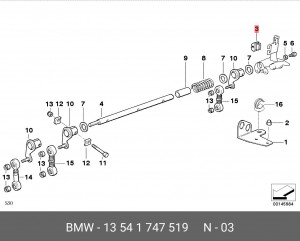 опора троса педали!\ BMW E30 82-91 13 54 1 747 519 BMW