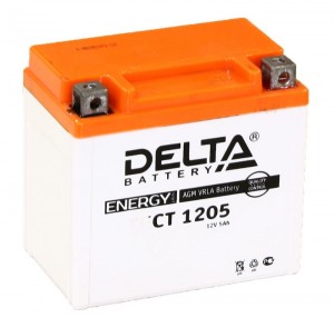аккумуляторная батарея! +справа 12V 5Ah 80A 114х70x106 moto AGM\ CT 1205 DELTA BATTERY