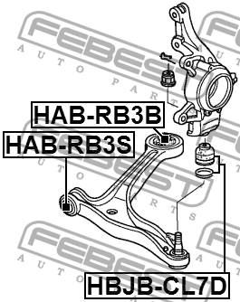 Сайлентблок рычага передний HONDA ODYSSEY III (LHD) 2005-2010 HAB-RB3S HAB-RB3S FEBEST