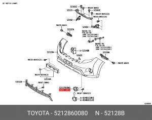 ЗАГЛУШКА БАМПЕРА ЗАГЛУШКА 52128-60080 TOYOTA