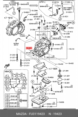 Пробка/заглушка FU31-19-423 MAZDA