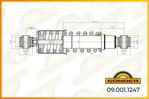 Амортизатор кабины FE, задн. VOLVO 090011247 SONDER