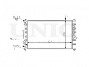 Радиатор охлаждения двигателя RAD-10070 UNIO