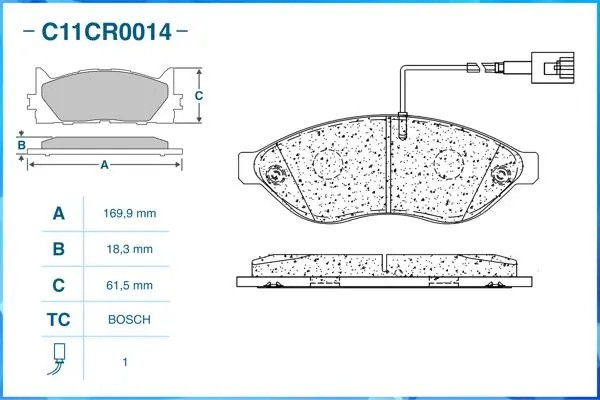 Тормозные колодки передние Low Metallic C11CR0014 C11CR0014 CWORKS