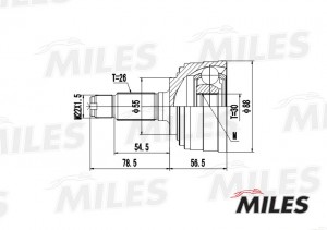 СНЯТ С ПР-ВА ШРУС наружный HONDA CIVIC/CR-V 1.3-1.6 (GSP 823096) GA20149 GA20149 MILES