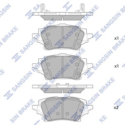 Колодки тормозные TOYOTA задние (4шт.) SANGSIN SP4339 SANGSIN