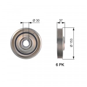 шкив коленвала! Citroen C4/C5, Peugeot 307/407 2.0HDi 04> TVD1090 GATES