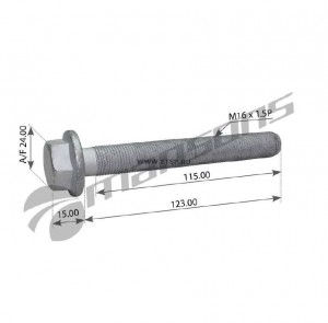 Болт амортизатора с буртиком M16x1,5х122-10.9 SCHMITZ (Mansons 100081) 100.081 MANSONS