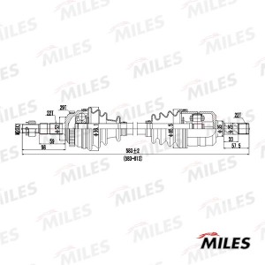 Привод в сборе левый OPEL CORSA/CO MBO 1.3-1.7D 00- (ABS) (GKN 304400) GC01085 GC01085 MILES