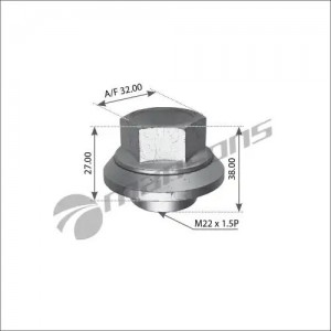 Гaйкa колесная[D52.7d30.4h38.5M22x1.5P A/F32]  10шт 700.512 MANSONS
