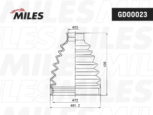 Пыльник ШРУСа наружный HYUNDAI SOLARIS/KIA RIO 10- GD00023 GD00023 MILES