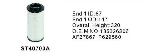 Фильтр воздушный ST40703A ST40703A STAL