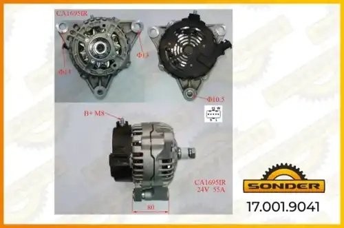 Генератор Premium 24V, 55А без шкива о.н MAN 51261017266 / MAHLE - MG 806 — 2 го 170019041 SONDER