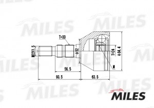 ШРУС наружный OPEL ASTRA 1.7D/1.8 04- (GKN 304386) GA20345 GA20345 MILES