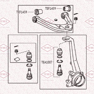 Сайлентблок переднего верхнего рычага TOYOTA 4Runner/Land Cruiser/Hilux Surf 95- TEF1459 TATSUMI