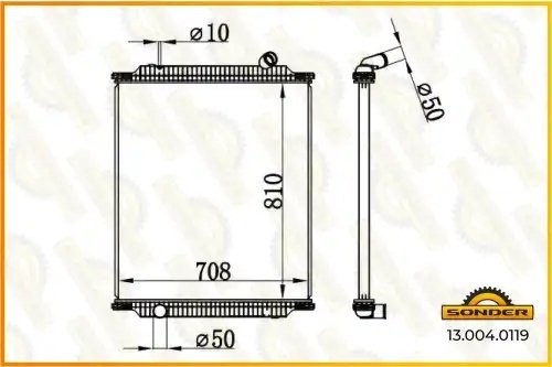 Радиатор охлаждения Premium 708*810*52 (00-) 420 dCi 130040119 SONDER