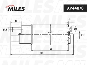 Насос топливный HYUNDAI/KIA/HONDA/NISSAN/MITSUBISHI/ 3bar (BOSCH 0580453470) AP4 AP44076 MILES