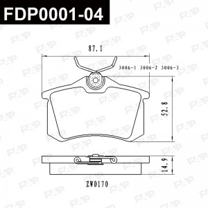 FDP0001-04 колодки дисковые! задние\ Audi A4/A6, Renault Scenic, VW Golf 88-05 FDP0001-04 FAP