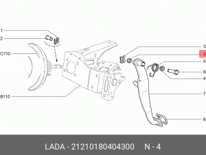 Втулка ВАЗ-2108 оси педали тормоза АвтоВАЗ 21210-1804043-00 LADA VAZ