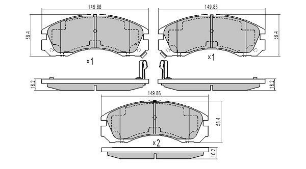 колодки дисковые передние!\ Mitsubishi Space Wagon 2.4GDi 98>/Gear 2.0-2.5TD 95> FBP0923 FREMAX