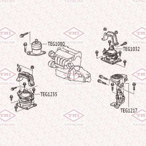 Опора двигателя правая HONDA Accord 03- TEG1080 TEG1080 TATSUMI
