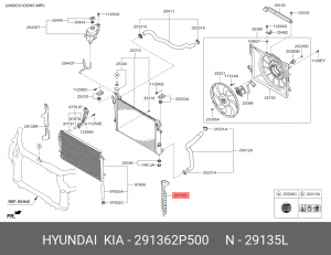 Держатель KIA Sorento (12-20) радиатора OE 291362P500 HYUNDAI KIA