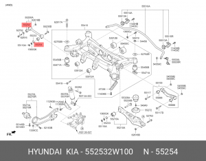 Втулка подвески 552532W100 55253-2W100 HYUNDAI KIA
