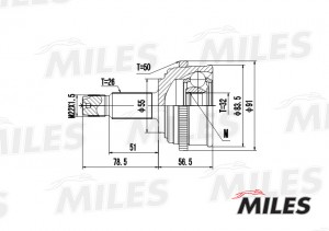 ШРУС наружный HONDA CIVIC 1.4-1.5 95-01 (с ABS) (GKN 303364) GA20141 GA20141 MILES