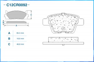 Тормозные колодки задние Low Metallic C12CR0092 C12CR0092 CWORKS