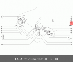 КРОНШТЕЙН ПОДФАРНИКА ЛЕВЫЙ 21210-8401181-00 LADA VAZ