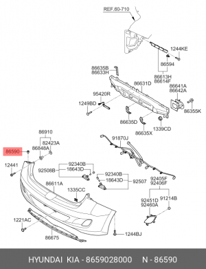 КРЕПЛЕНИЕ ОБШИВКИ 8659028000 HYUNDAI KIA