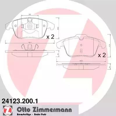 колодки дисковые !перед. 156x72x20 \ Ford Galaxy/S-max 2.0/1.8TDCi/2.0TDCi 06> 241232001 ZIMMERMANN