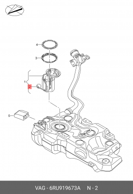 Датчик уровня топлива VW AUDI SEAT SKODA (ЗАМЕНА НА 6RF919673F) OE 6RU 919 673 A VAG