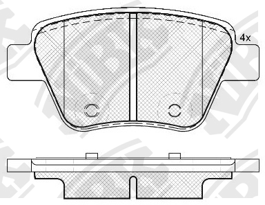Колодки тормозные VW Caddy (10-) задние (4шт.) NIBK PN0550 NIBK