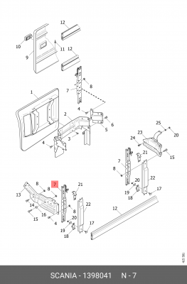 кронштейн! защитного отбойника кабины бокового левого\ Scania 1398041 SCANIA