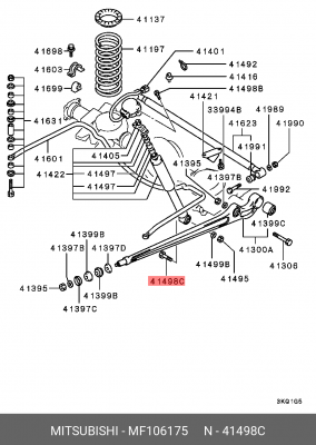БОЛТ ЗАДНЕГО АМОРТИЗАТОРА MF106175 MF106175 MITSUBISHI