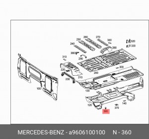 Кронштейн пола в сборе (45104777591790) A 960 610 01 00 MERCEDES BENZ