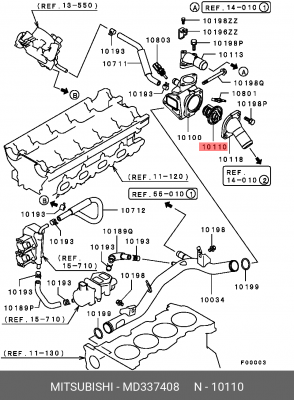 термостат! \ Mitsubishi Carisma/Colt/Galant 1.3-2.5i 92> MD337408 MITSUBISHI