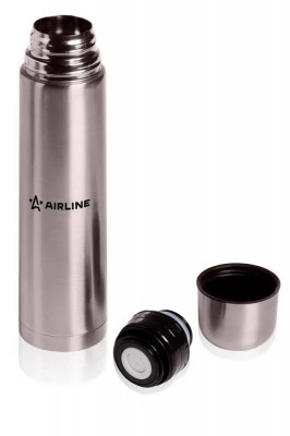 Термос 1.0л стальная колба с кнопкой серый AIRLINE IT-05 AIRLINE