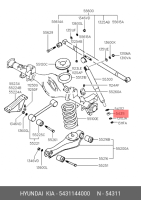 Втулка амортизатора HYUNDAI HD65,72,78,Porter,Porter 2,County KIA Bongo 3 (06-)  5431144000 HYUNDAI KIA