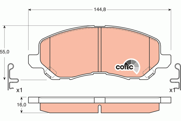 Колодки передние MITSUBISHI LANCER (CS, CY) GDB3287 GDB3287 TRW