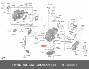 Прокладка HYUNDAI Accent (19-) поддона КПП OE 482822H000 HYUNDAI