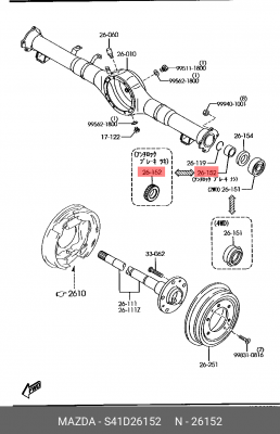 ПОДШИПНИК S41D26152 S41D26152 MAZDA
