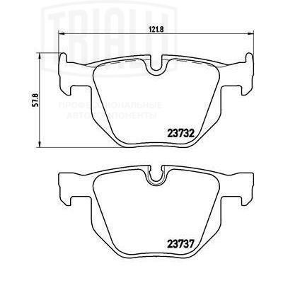 Колодки торм. BMW 5 (E60) (03-)/6 (E63) (03-) диск. зад. (PF 4006) PF 4006 TRIALLI