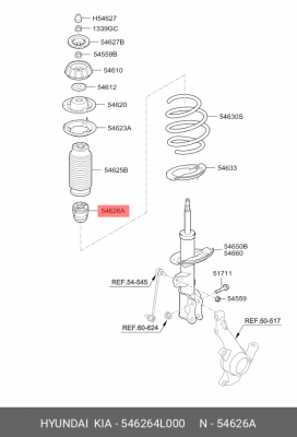 Отбойник амортизатора HYUNDAI Solaris (10-) переднего (1шт.) OE 54626-4L000 HYUNDAI KIA