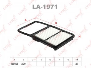 Фильтр воздушный подходит для TOYOTA Prius(NHW20_) 1.5 03-09 LA-1971 LA-1971 LYNXAUTO