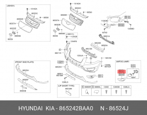 Рамка HYUNDAI Santa Fe (05-) фары противотуманной правой OE 865242BAA0 HYUNDAI KIA